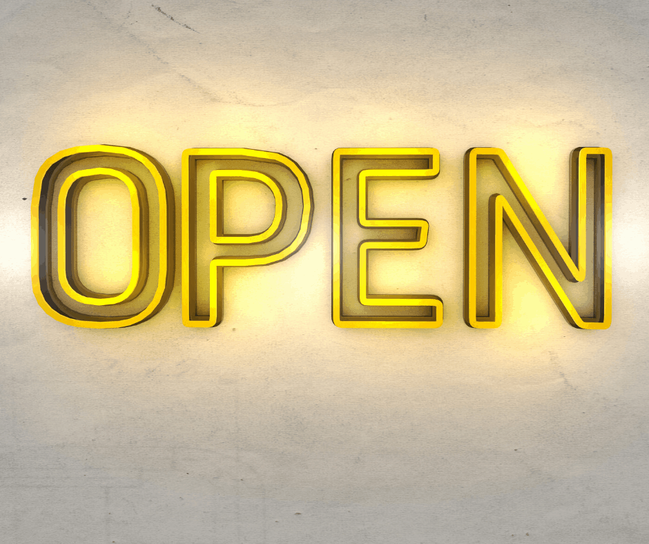 OPEN sign